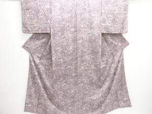 草花に軍配模様小紋着物